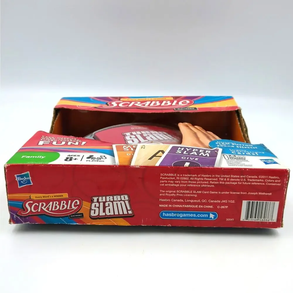 Scrabble Turbo Slam! Game Card Slapping Word Electronic Hans Held Pocket Game